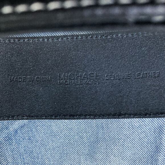 Vintage Michael Kors Black Suede & Leather Waist Belt | Y2K Statement Style - Picture 10 of 15